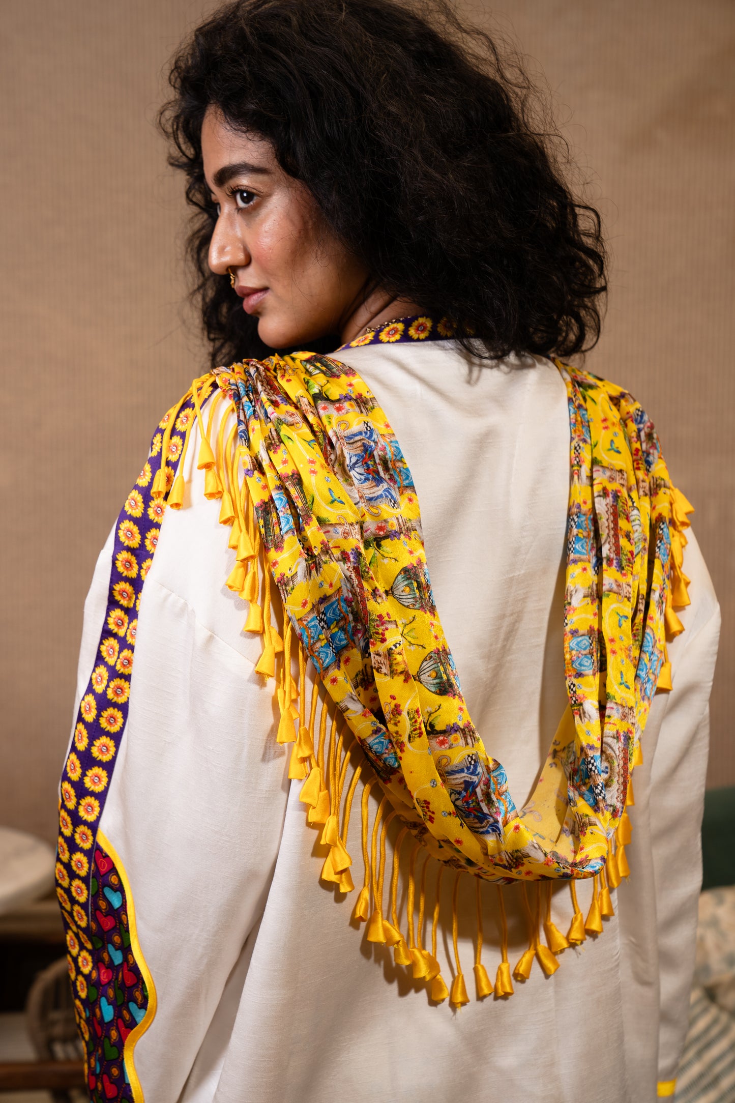 Tassel drape jacket set