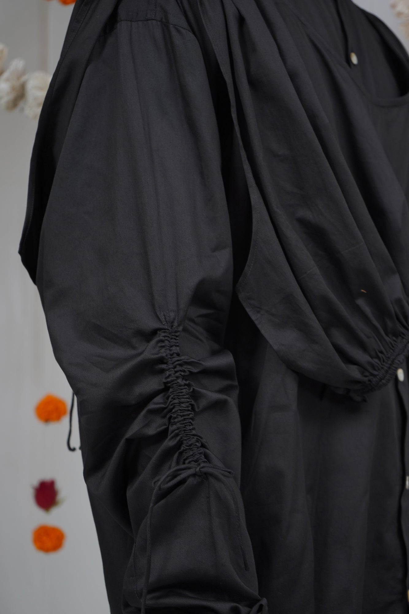 Gathered apron shirt