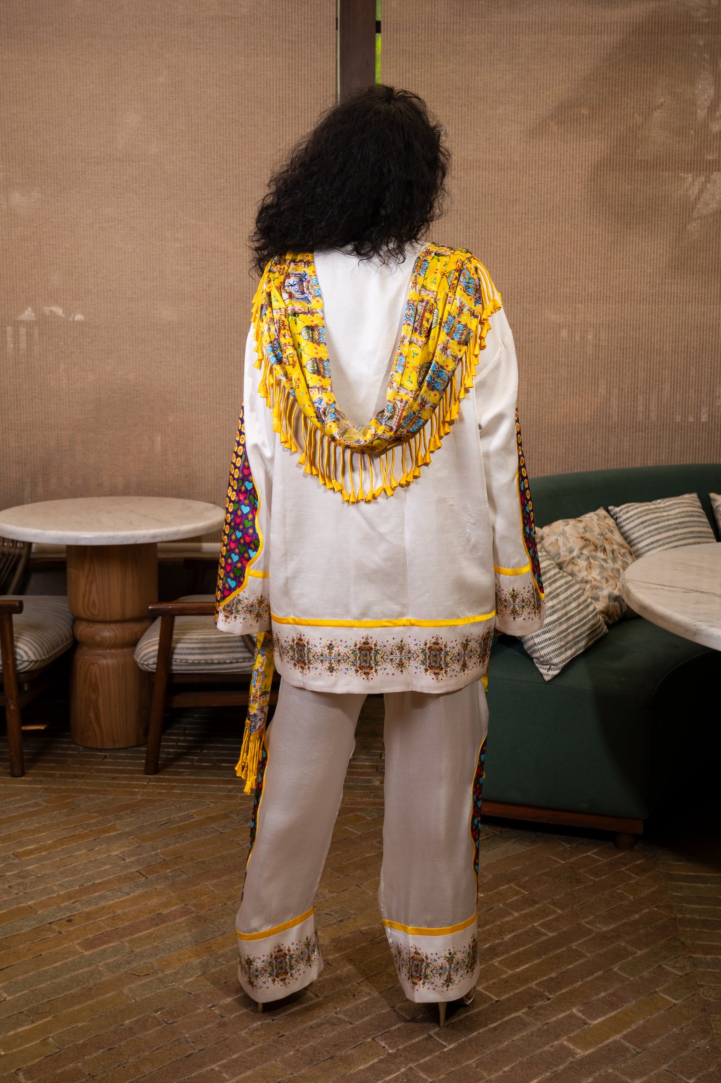 Tassel drape jacket set