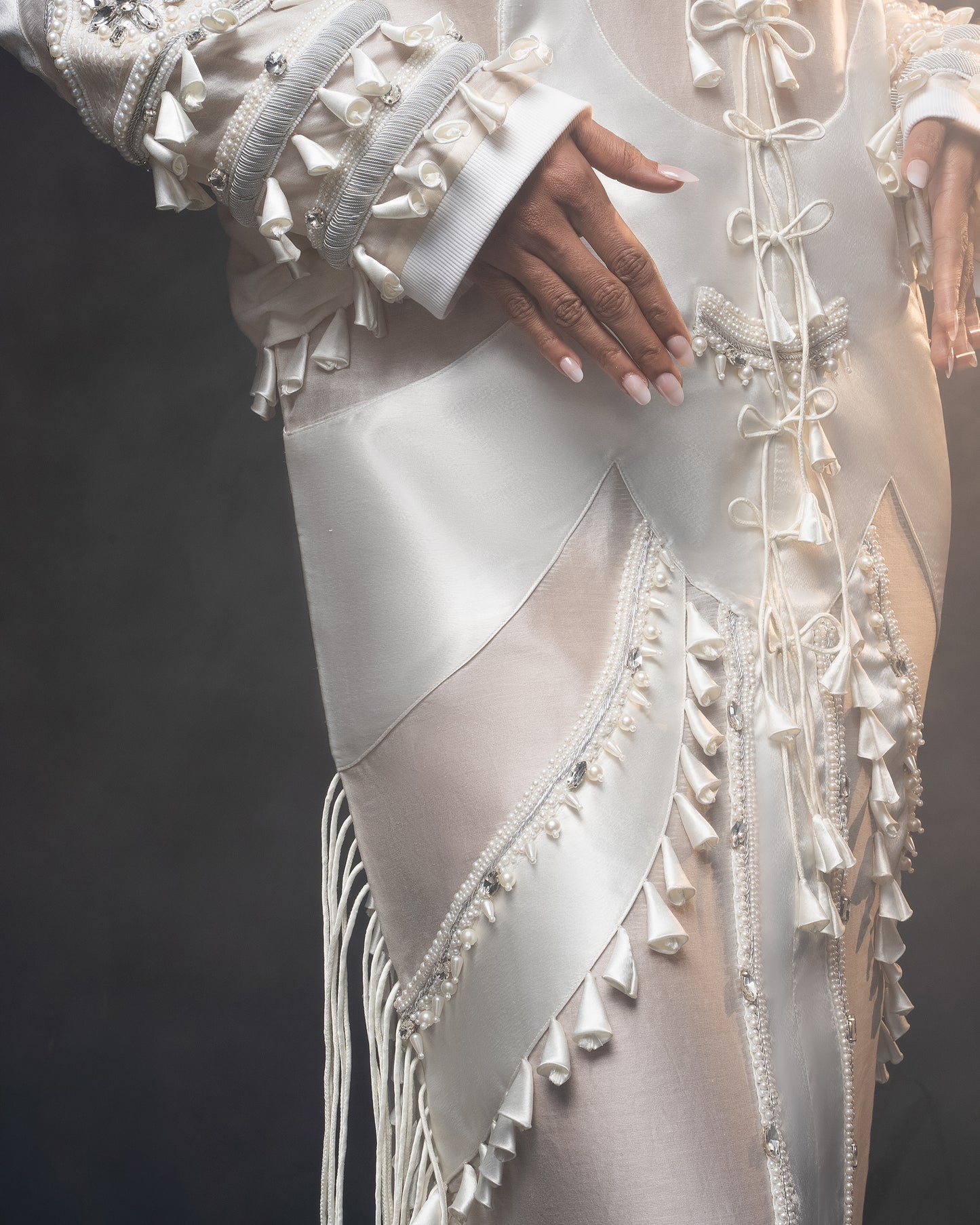 Sculptural patchwork dress