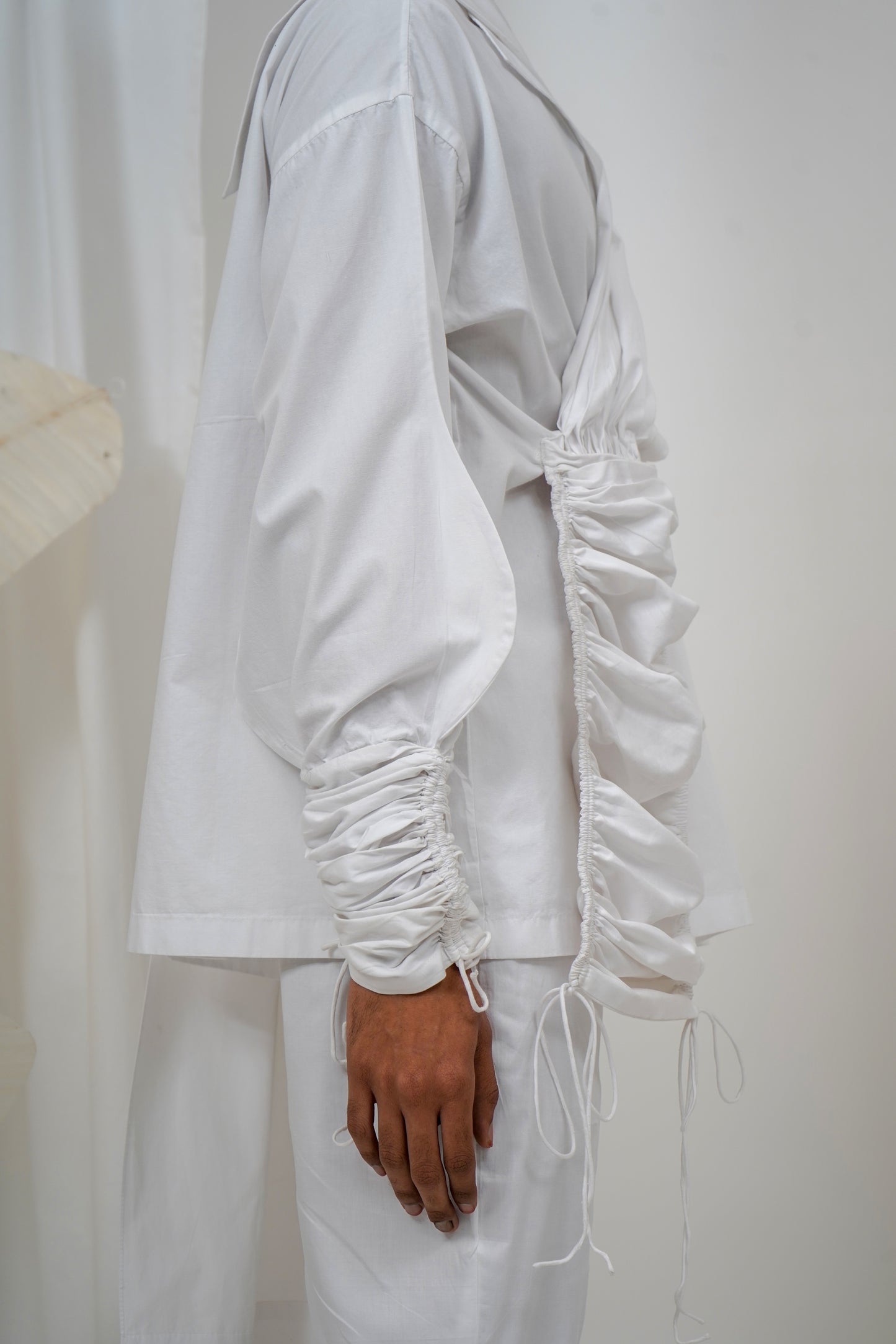 Pocket saree draped shirt