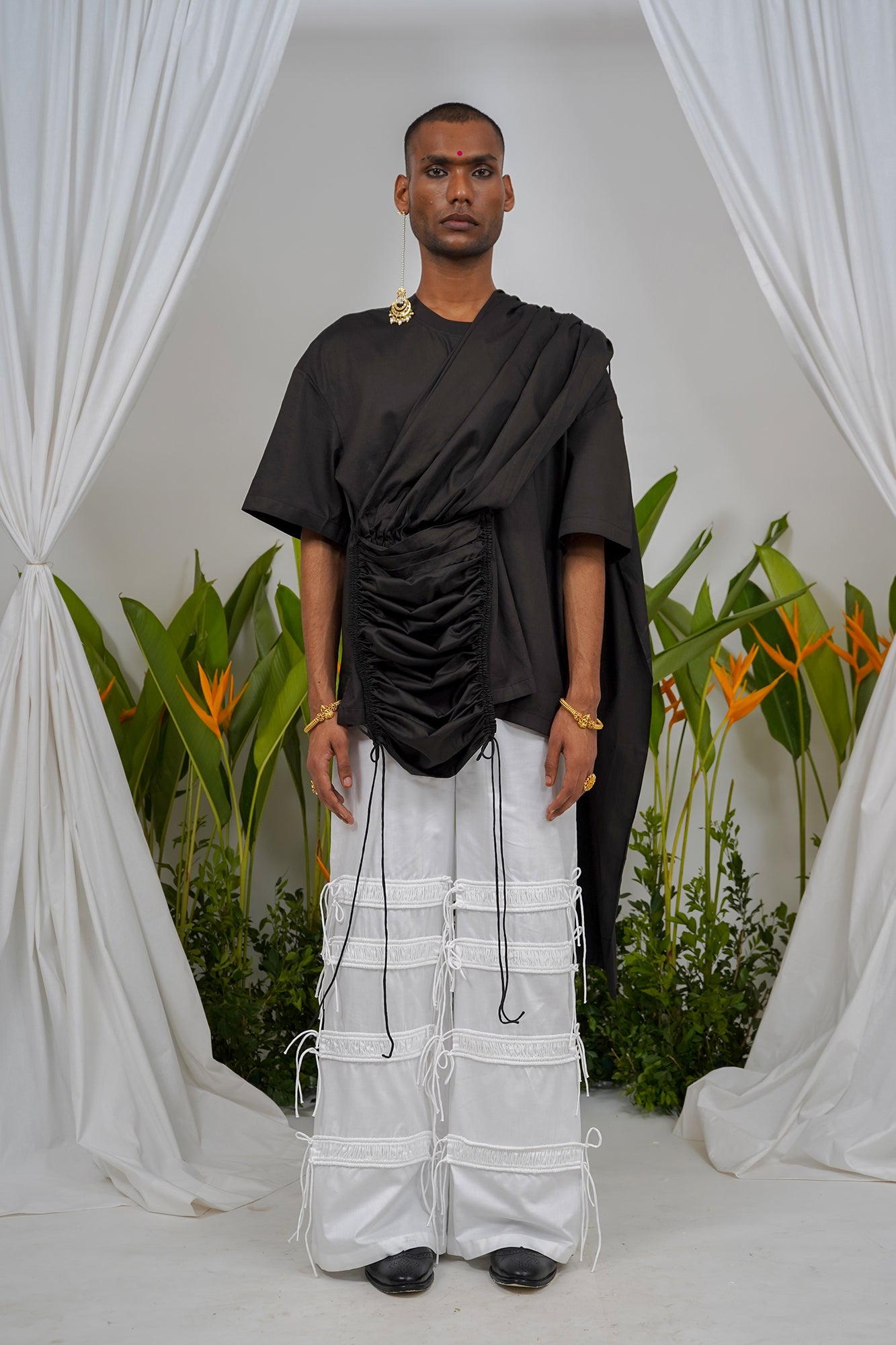 Pocket saree drape T-shirt