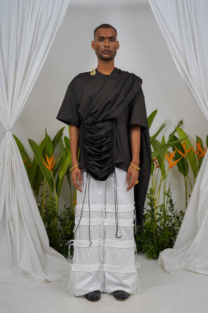Pocket saree drape T-shirt