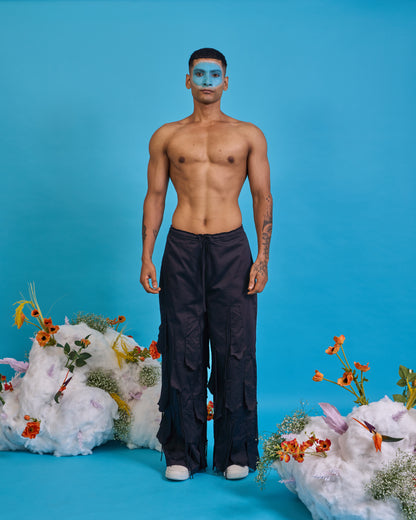Panel fringed trouser