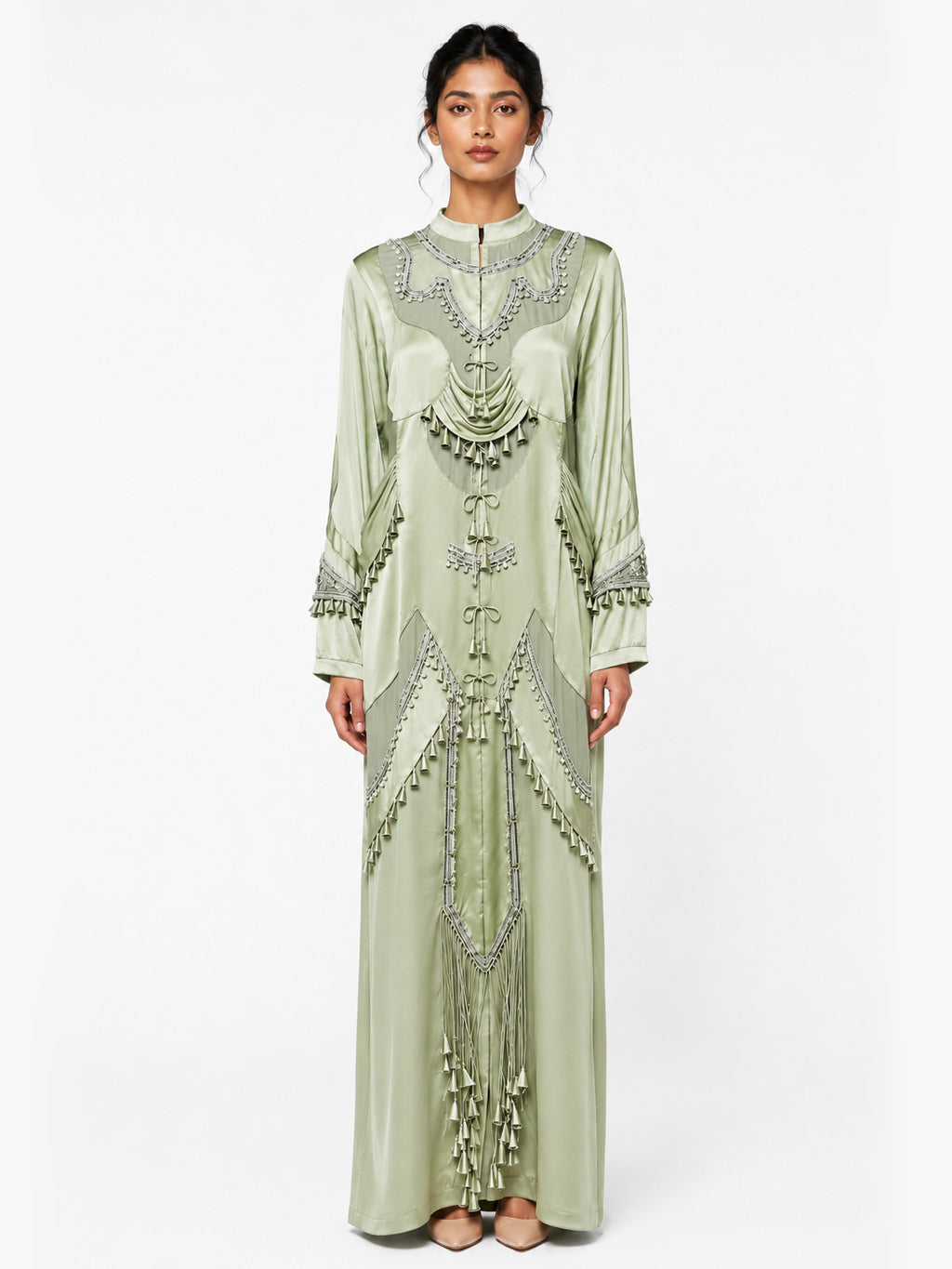 Sculptural patchwork dress