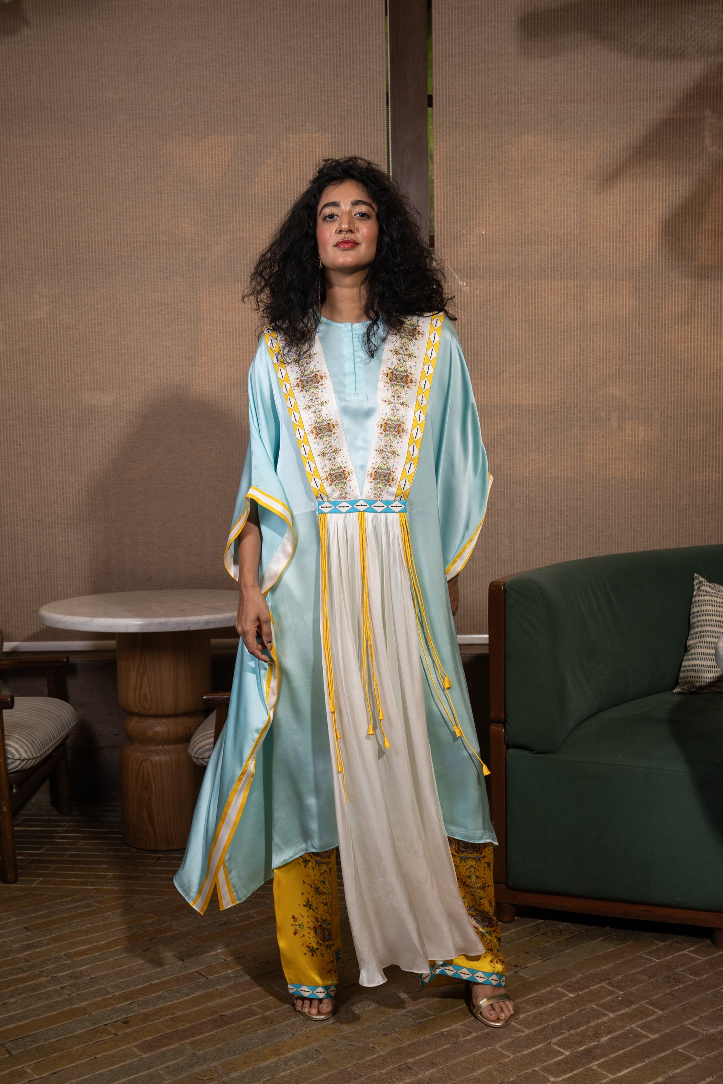Dupatta drape kaftan set