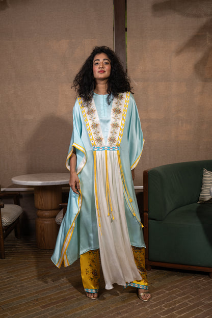 Dupatta drape kaftan set