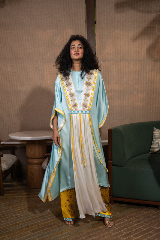 Dupatta drape kaftan set