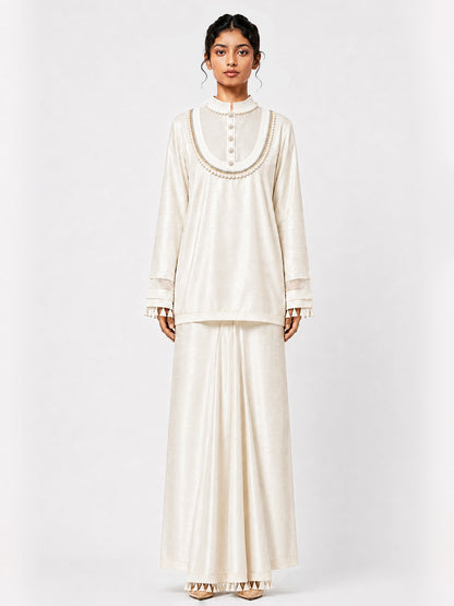 Necklines top + Godet lungi skirt set