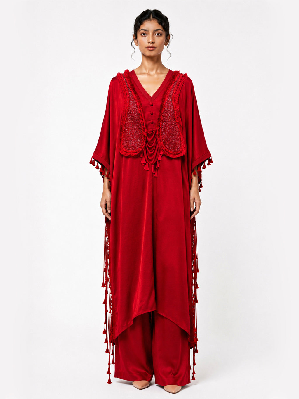 Paisley drape cape + Trouser set