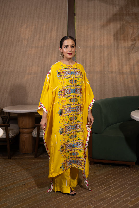 Deconstructed buttons kaftan set