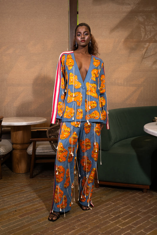 Amoeba fringed jacket set