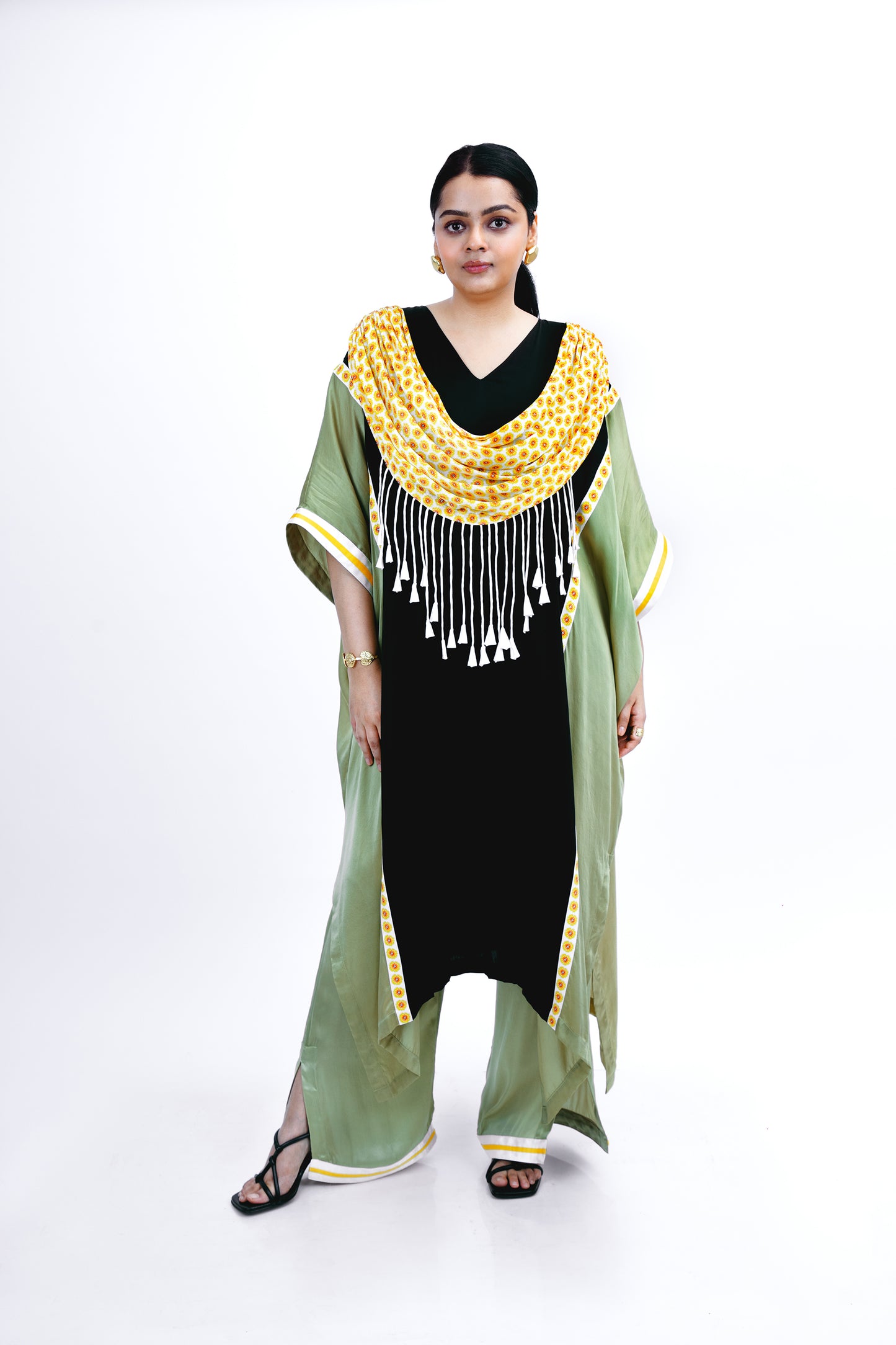 Scallop drape kaftan set