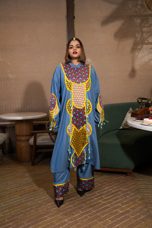 Yoke patchwork kurta set