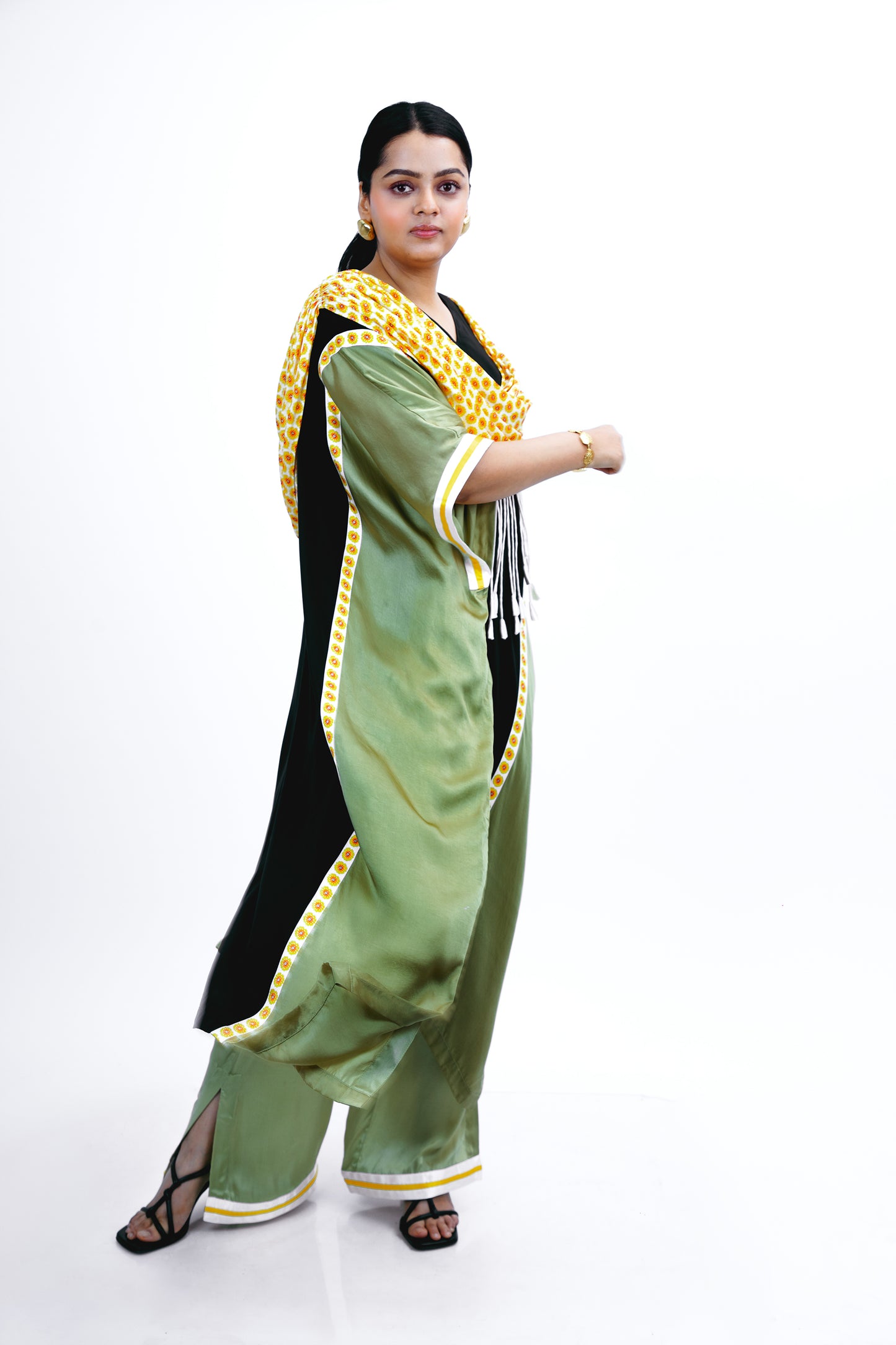 Scallop drape kaftan set