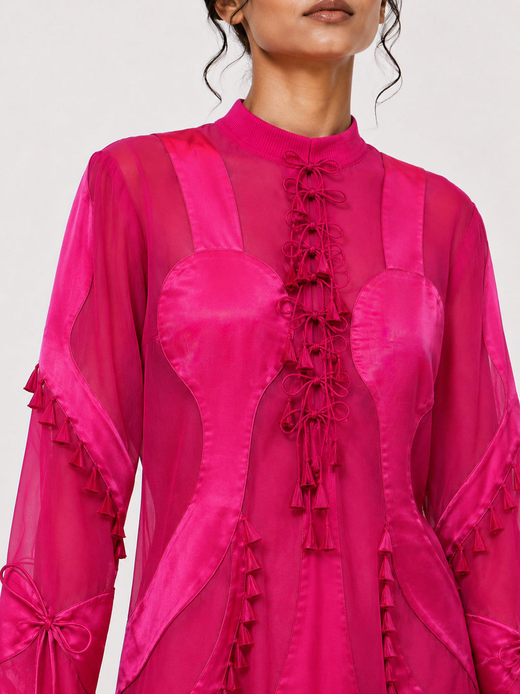Sculptural scallop kurta + Godet flared trouser set