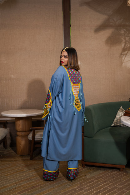 Yoke patchwork kurta set