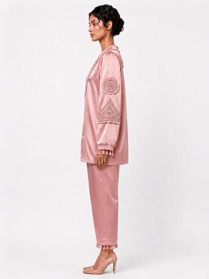 Ornamented blazer + Straight trouser set