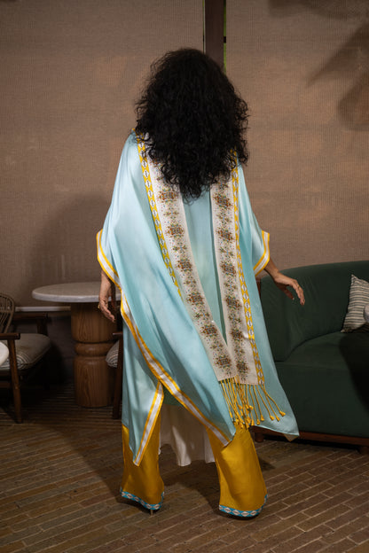 Dupatta drape kaftan set