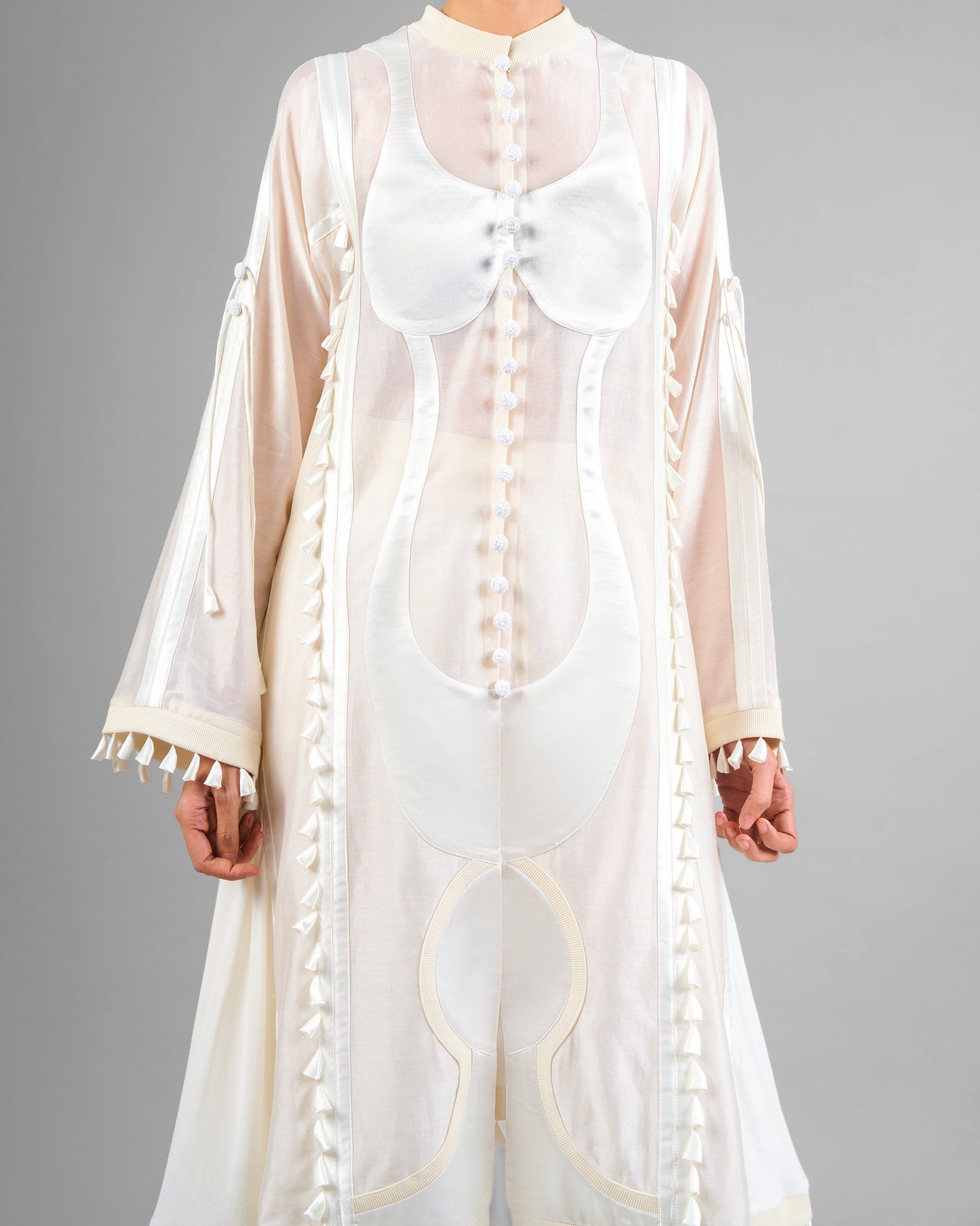 Sculptural tassels jacket + Cords trouser set