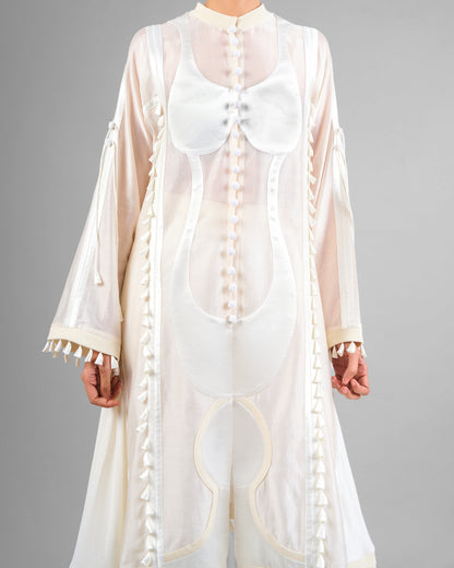 Sculptural tassels jacket + Cords trouser set
