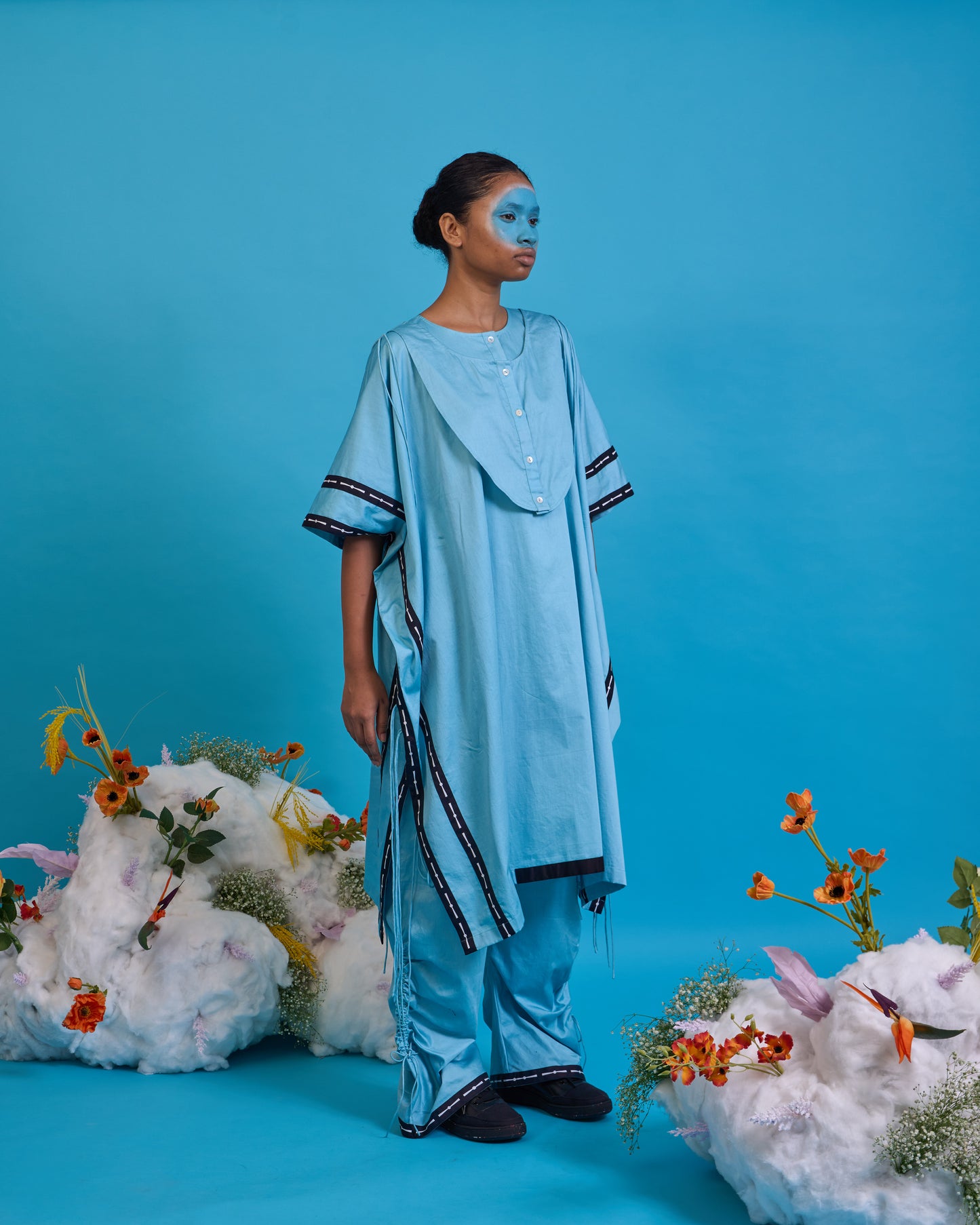 Kurta yoke kaftan set