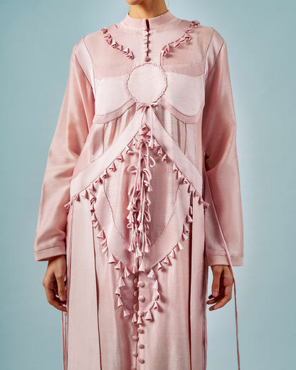 Ornament patchwork kurta + Tassels trouser set