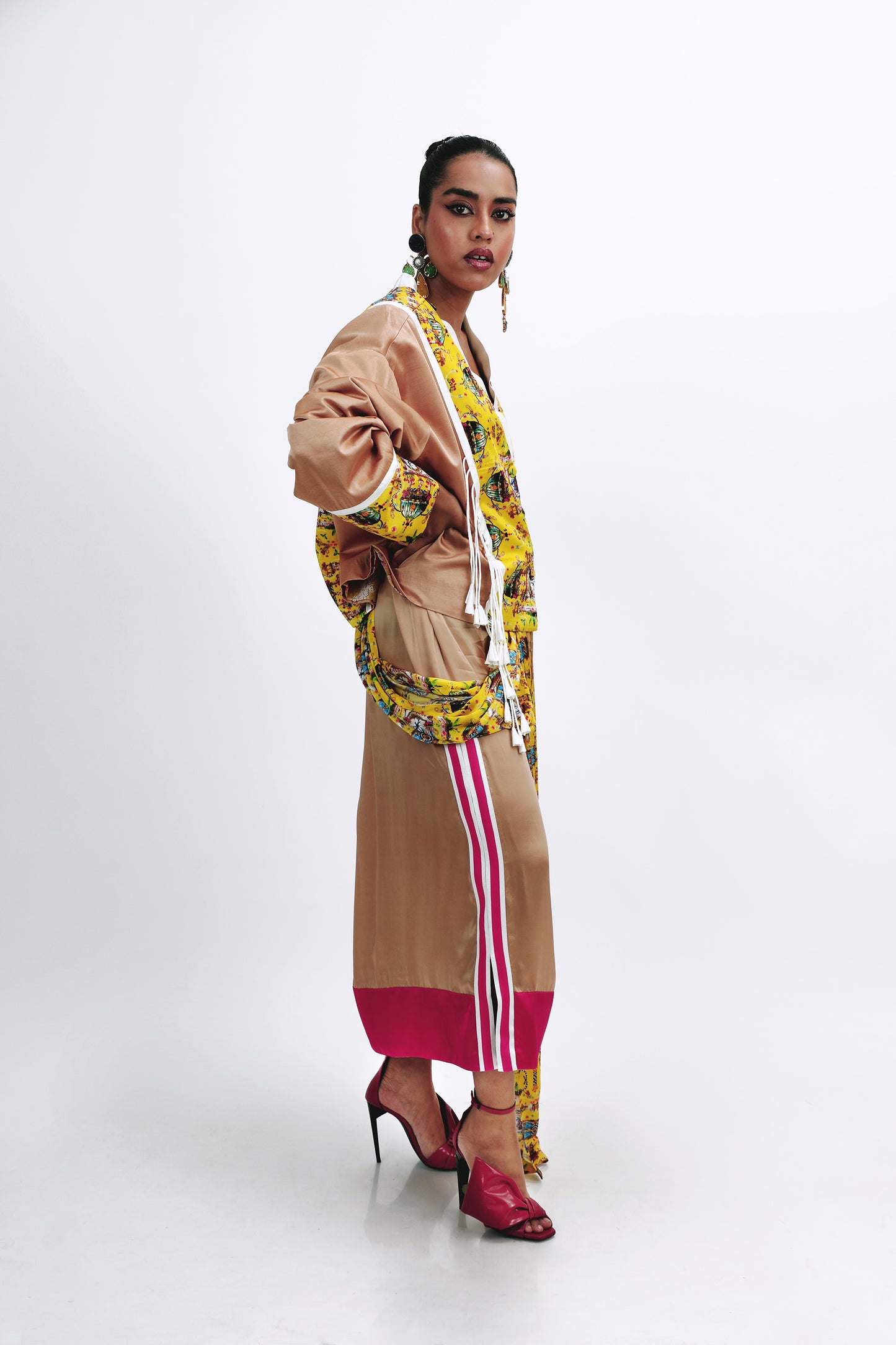 Tassel crop jacket set