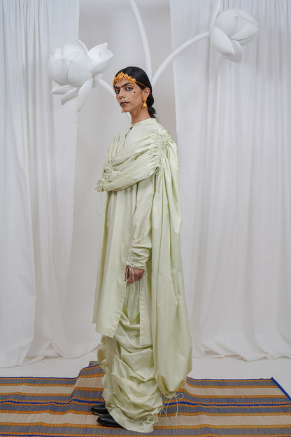 Gathered hoodie kurta set