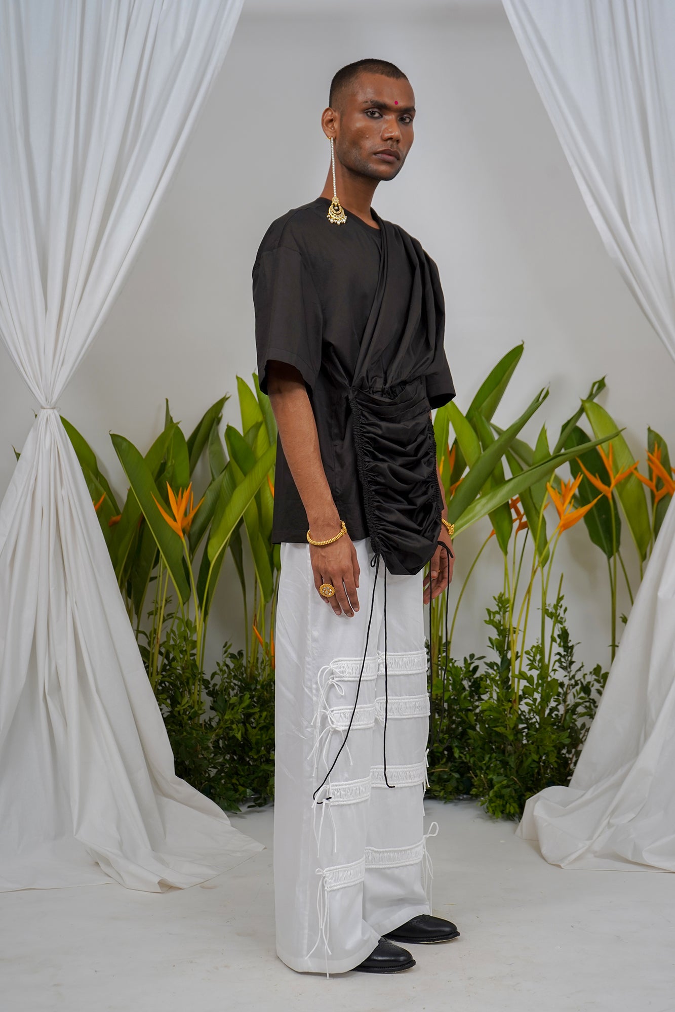 Pocket saree drape T-shirt