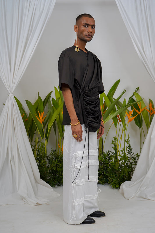 Pocket saree drape T-shirt