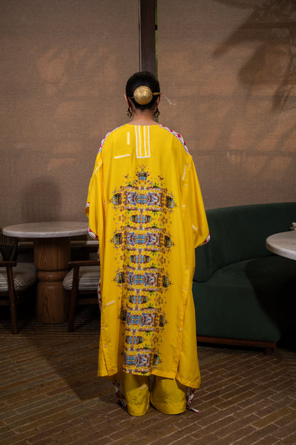 Deconstructed buttons kaftan set