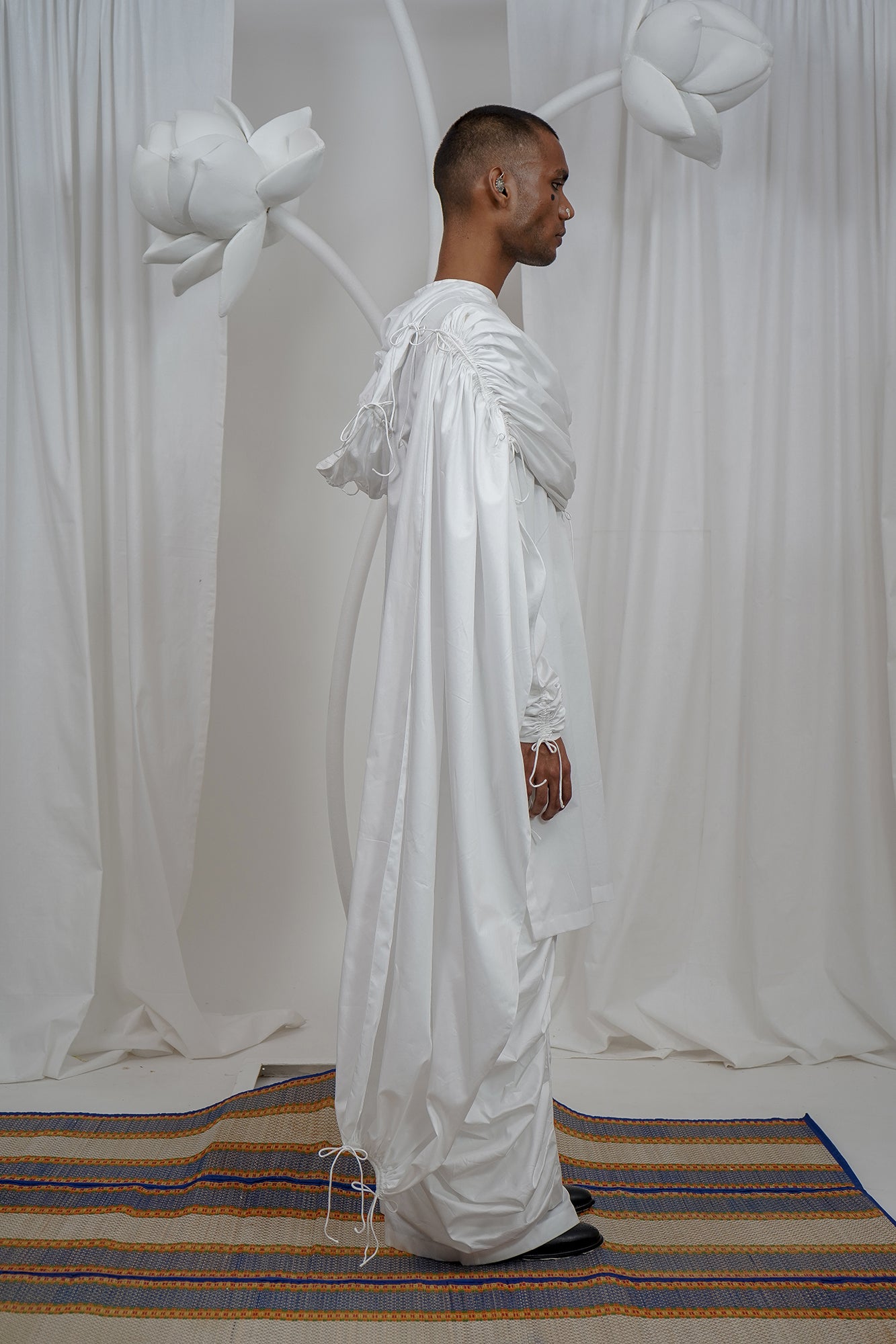 Gathered hoodie kurta set