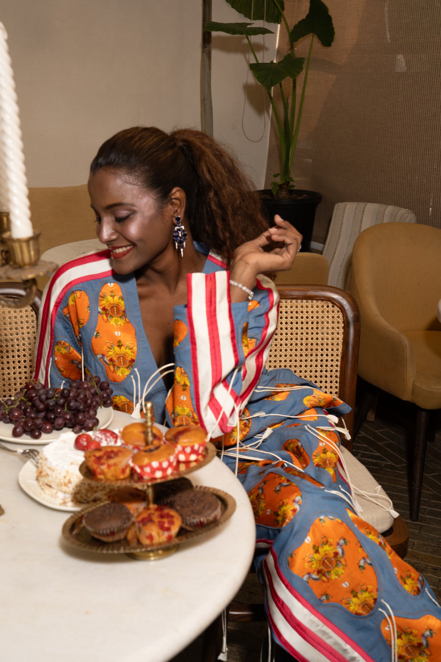 Amoeba fringed jacket set
