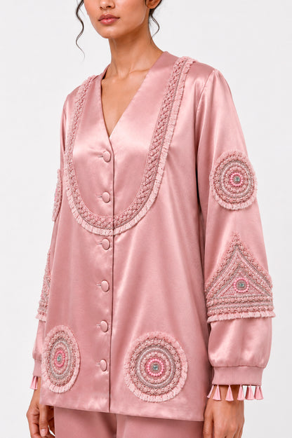 Ornamented blazer + Straight trouser set