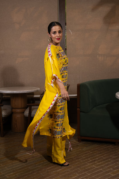 Deconstructed buttons kaftan set