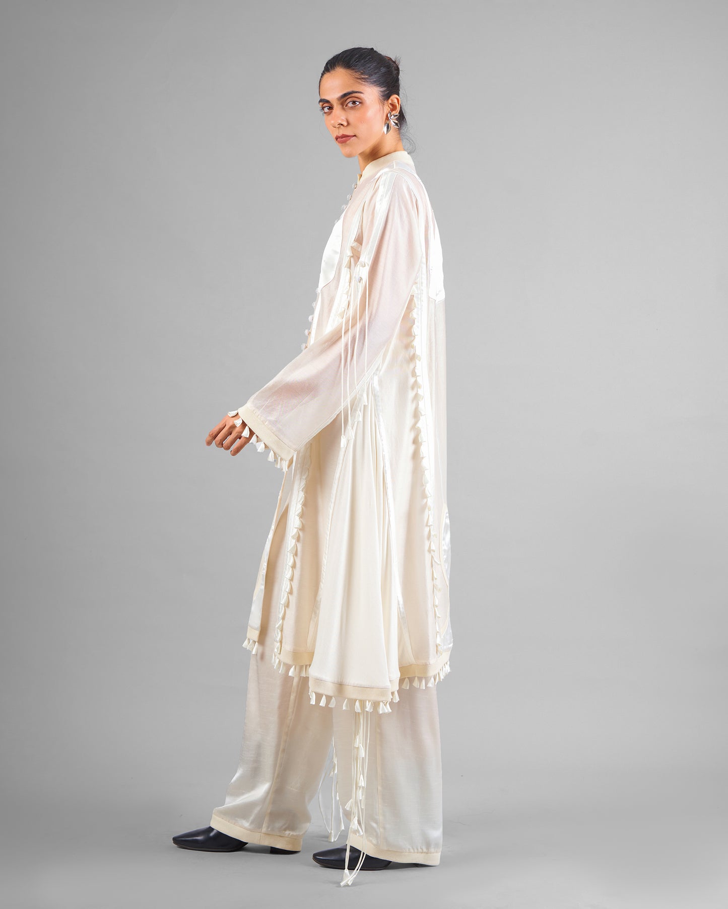 Sculptural tassels jacket + Cords trouser set