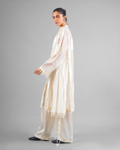 Sculptural tassels jacket + Cords trouser set