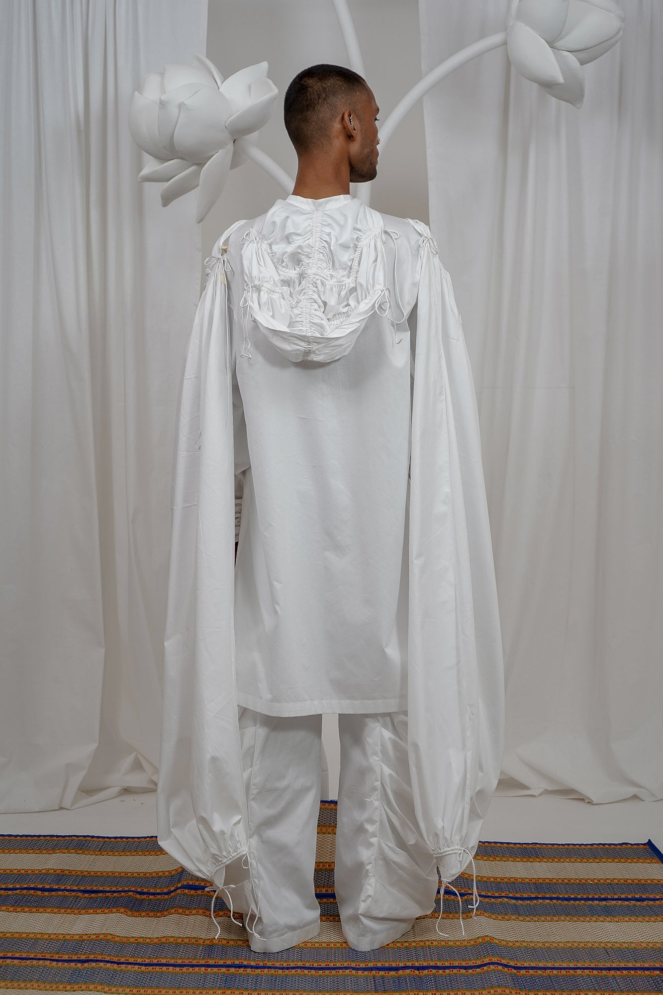 Gathered hoodie kurta set