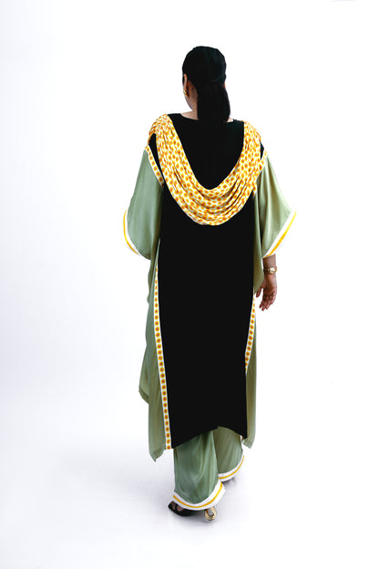 Scallop drape kaftan set