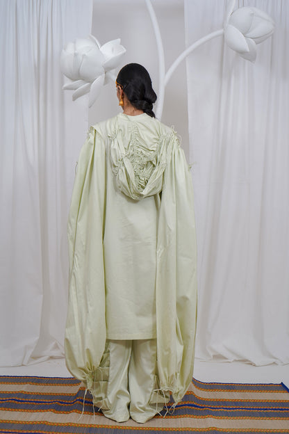 Gathered hoodie kurta set