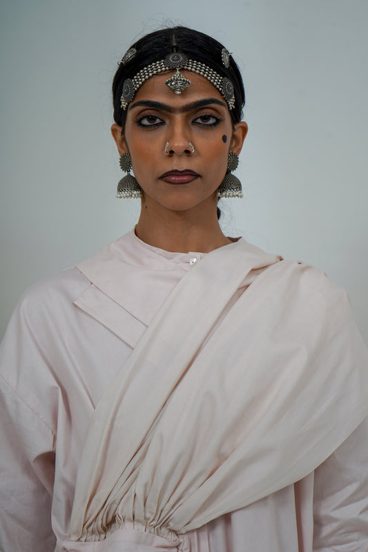 Pocket saree draped shirt