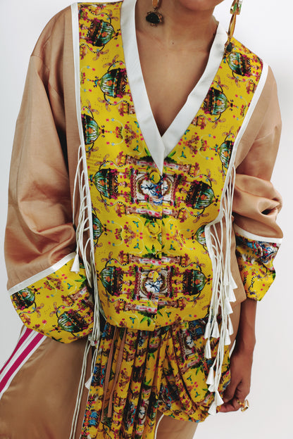 Tassel crop jacket set