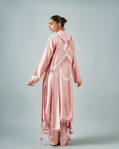 Ornament patchwork kurta + Tassels trouser set