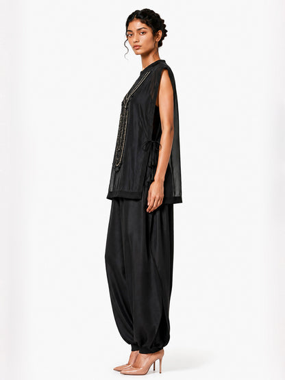 Sculptural vest + Pleated trouser set