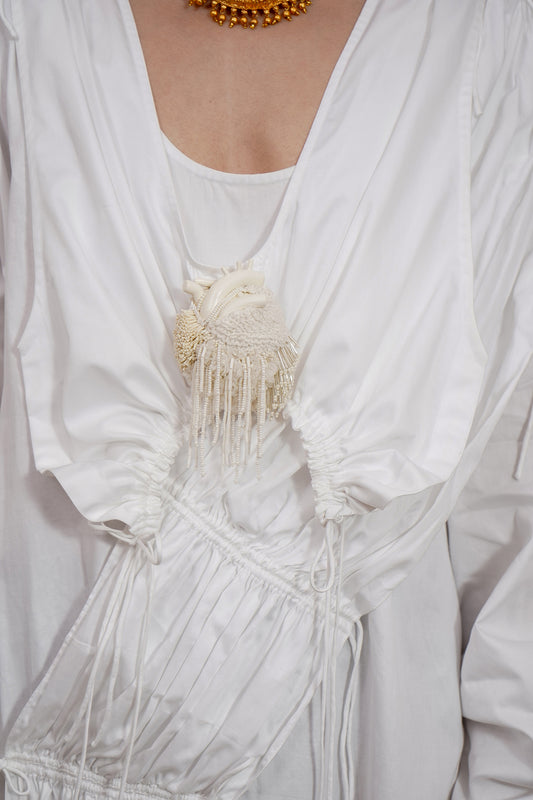 Draw string heart dress