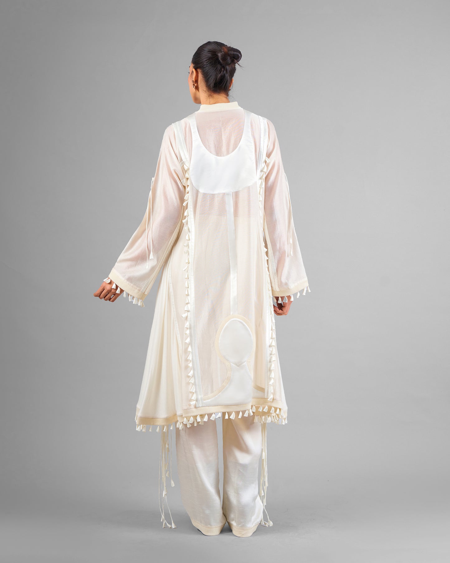 Sculptural tassels jacket + Cords trouser set