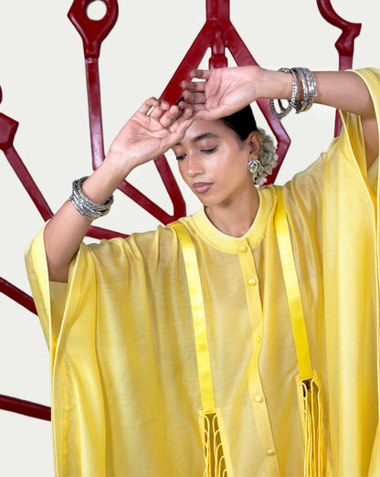 Cords tie-up kaftan + Trouser set