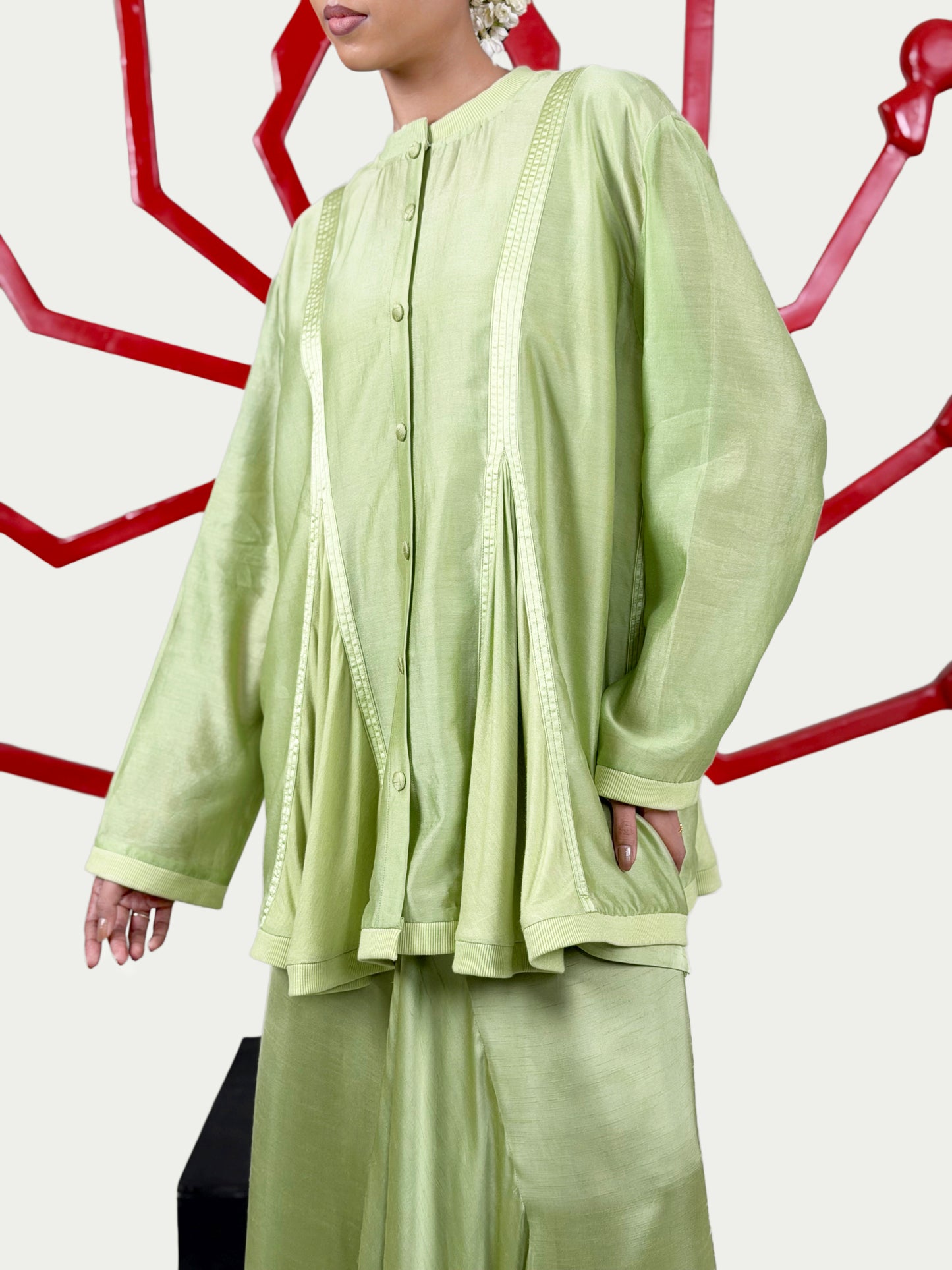 Godets shirt + Lungi skirt set