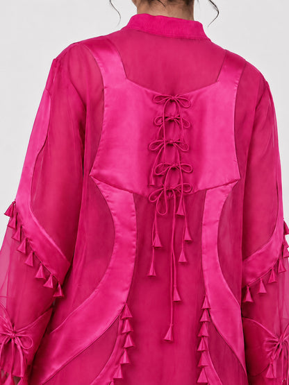 Sculptural scallop kurta + Godet flared trouser set
